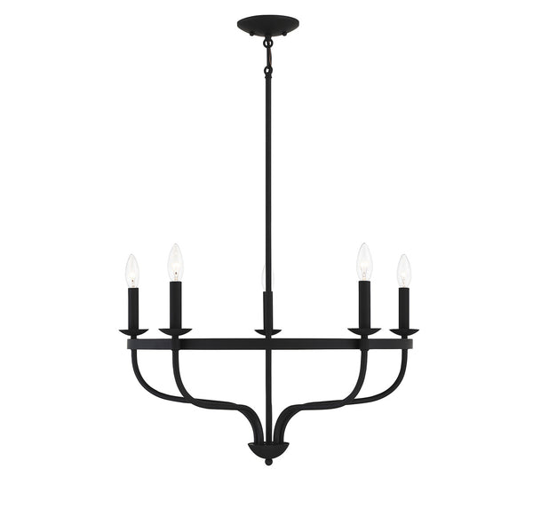 5-Light Chandelier in Matte Black