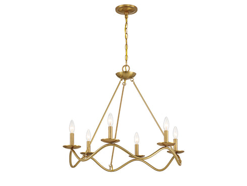 6-Light Chandelier in Matte Black