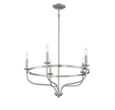 5-Light Chandelier in Matte Black