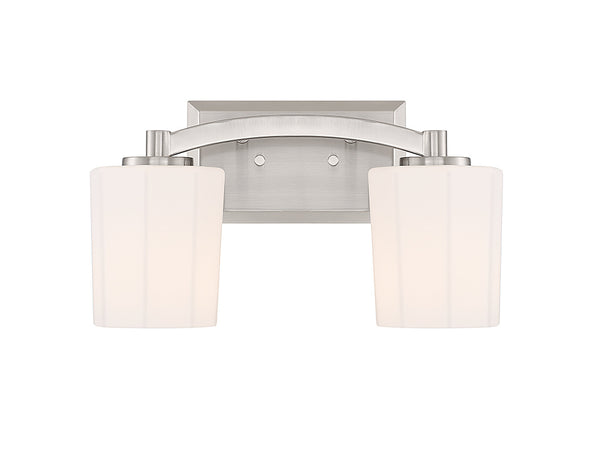 Whitney 2-Light Bathroom Vanity Light in Satin Nickel