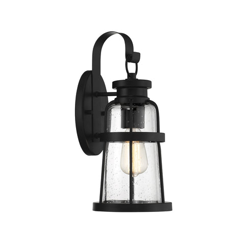 Quinton 1-Light Medium Outdoor Wall Lantern in Matte Black
