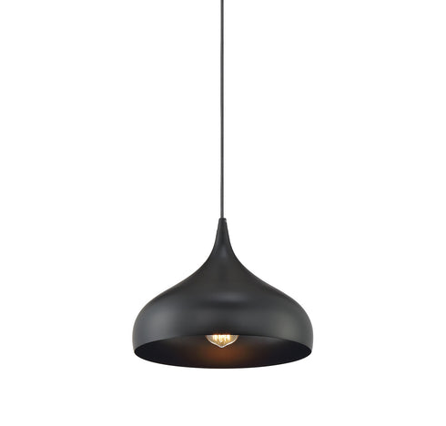 1-Light Plug-In Mini Pendant in Matte Black