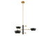 3-Light Chandelier in White and Natural Brass