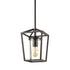 Murcia Black Cage Pendant Light with Mini Glass Cylinder Shade