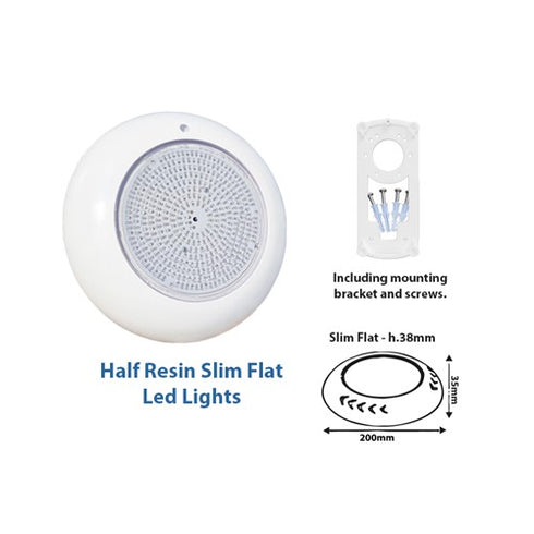 PINA Slim Flat LED Pool Light, Nicheless Surface Mount, Resin-Filled IP68, 12V, 10.2 inch