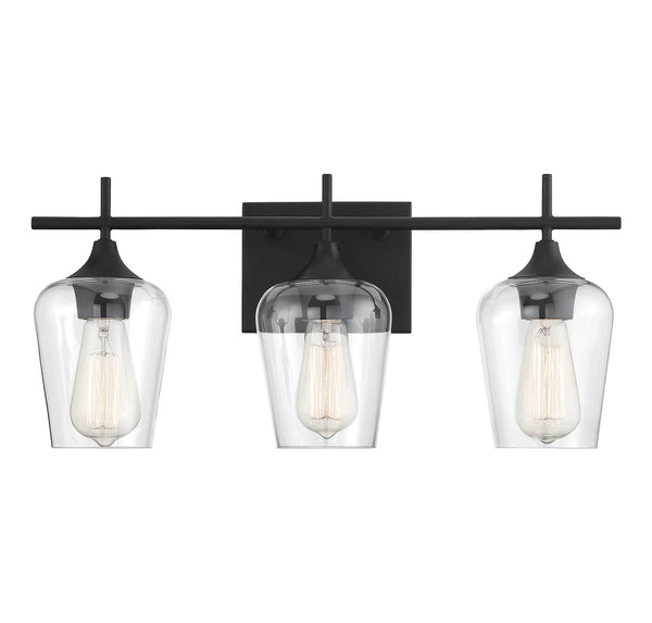 Octave 3-Light Bathroom Vanity Light in Black