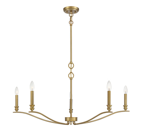 5-Light Chandelier in Polished Nickel