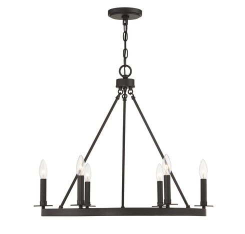 6-Light Chandelier in Matte Black