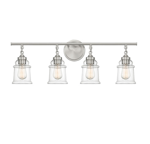 Fuller 4-Light Bathroom Vanity Light in Satin Nickel