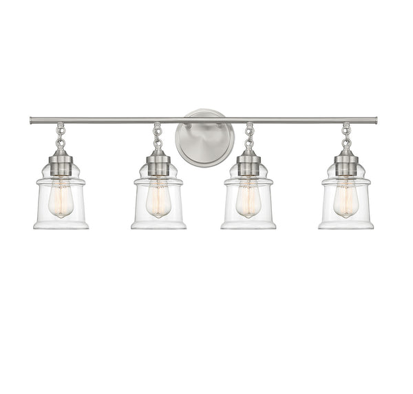 Fuller 4-Light Bathroom Vanity Light in Satin Nickel