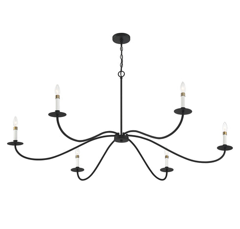 6-Light Chandelier in Matte Black