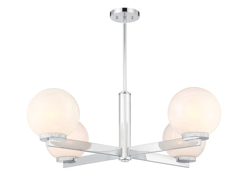 4-Light Chandelier in Matte Black
