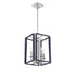 Champlin 4-Light Pendant in Navy with Polished Nickel Accents