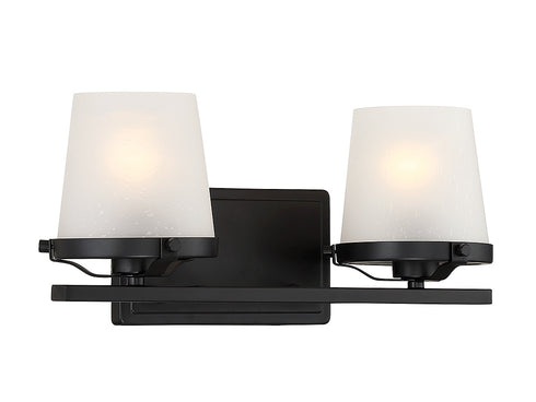 Klein 2-Light Bathroom Vanity Light in Warm Brass