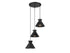 3-Light Multi-Point Chandelier in Natural Brass