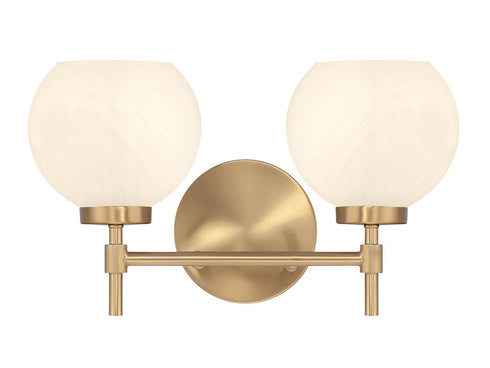 Hannah 2-Light Bathroom Vanity Light in Matte Black