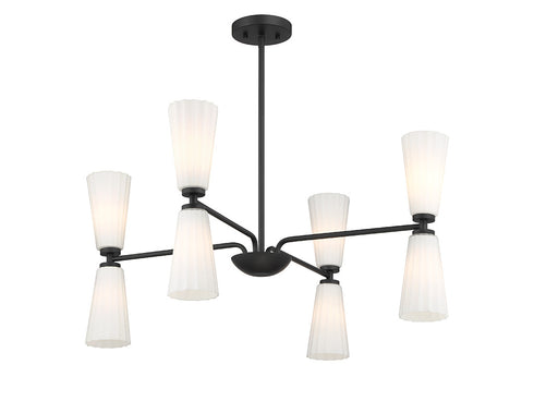 8-Light Chandelier in Natural Brass