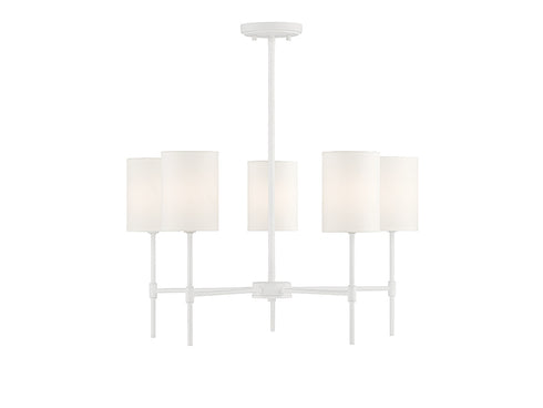 5-Light Chandelier in Bisque White