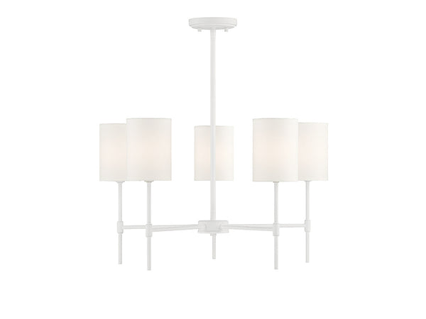 5-Light Chandelier in Bisque White