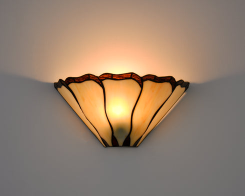 Corinaldo Tiffany Stained Glass Mission Style Wall Sconce, 1-Light