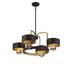Chambord 4-Light Chandelier in Vintage Black with Warm Brass Accents