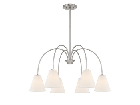 6-Light Chandelier in Matte Black