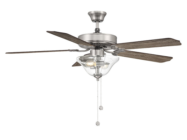 52" 2-Light Ceiling Fan in Brushed Nickel