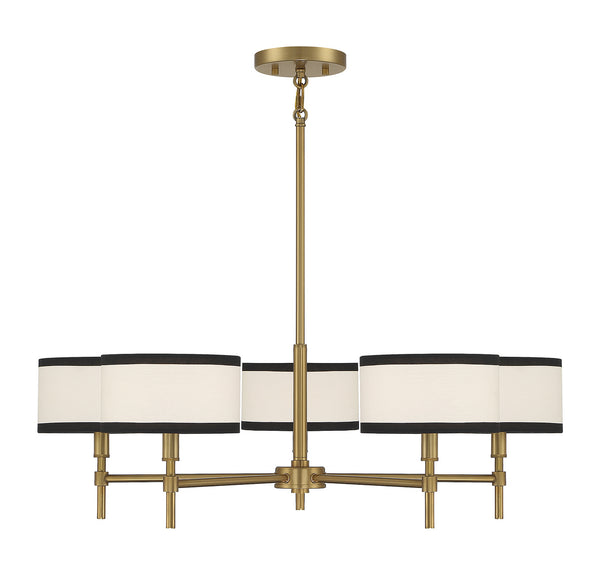 5-Light Chandelier in Natural Brass