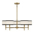 5-Light Chandelier in Natural Brass