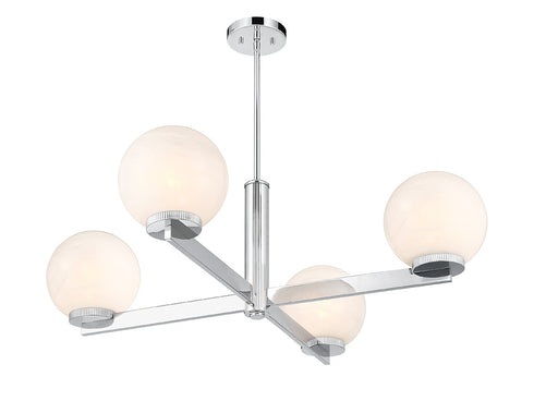 4-Light Chandelier in Matte Black