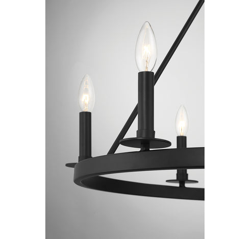 6-Light Chandelier in Matte Black