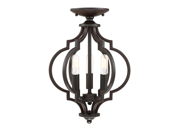 3-Light Convertible Semi-Flush or Pendant in Oil Rubbed Bronze