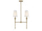 Trundle 2-Light Linear Chandelier in Warm Brass