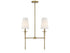 Trundle 2-Light Linear Chandelier in Warm Brass