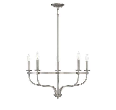 5-Light Chandelier in Matte Black