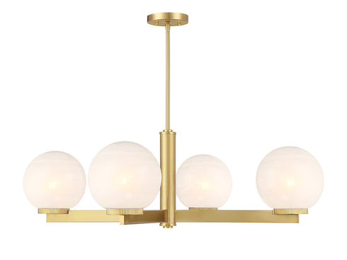4-Light Chandelier in Matte Black
