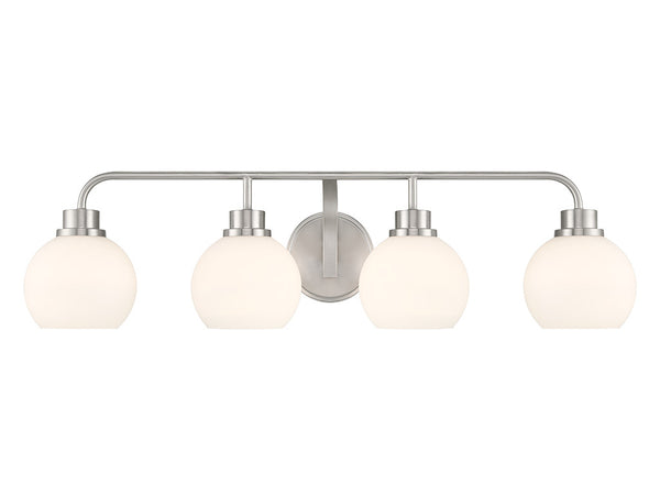 4-Light Bathroom Vanity Light in Brushed Nickel