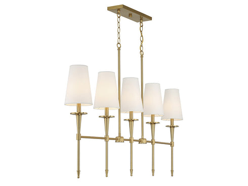 Trundle 5-Light Linear Chandelier in Matte Black
