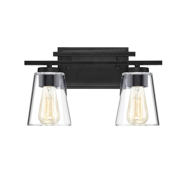 Calhoun 2-Light Bathroom Vanity Light in Black