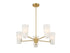 5-Light Chandelier in Natural Brass