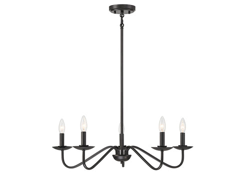 5-Light Chandelier in Natural Brass