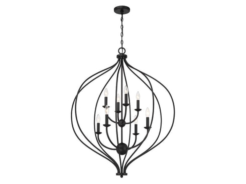 Orchid 8-Light Pendant in Matte Black