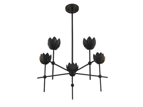 5-Light Chandelier in Matte Black