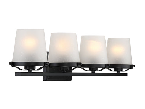 Klein 4-Light Bathroom Vanity Light in Matte Black