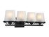 Klein 4-Light Bathroom Vanity Light in Matte Black