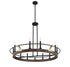 Icarus 10-Light Chandelier in Burnished Brass with Walnut