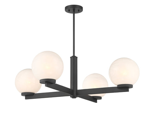 4-Light Chandelier in Matte Black