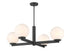 4-Light Chandelier in Matte Black