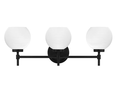Hannah 3-Light Bathroom Vanity Light in Matte Black