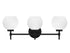 Hannah 3-Light Bathroom Vanity Light in Matte Black